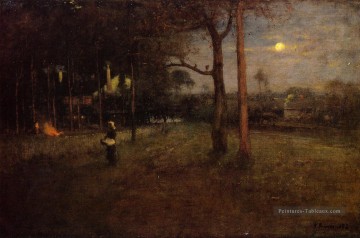  Moonlight Tableaux - Clair de lune Tarpon Springs Floride paysage Tonalist George Inness